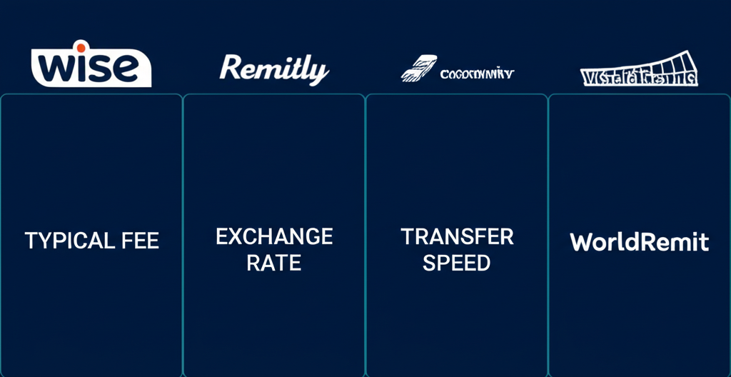 Comparison table of Wise, Remitly, and WorldRemit for transfers to Sri Lanka.