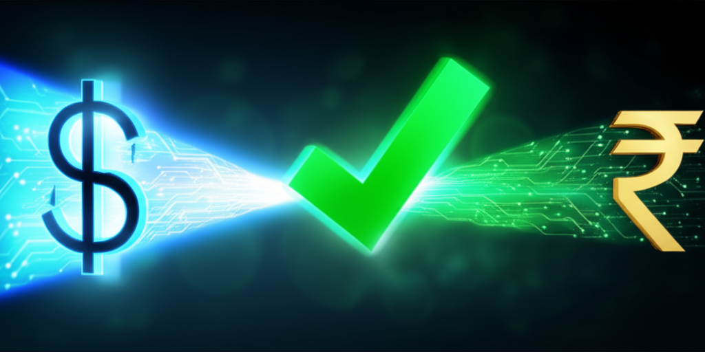 A graphic symbolizing secure and easy financial payments from the US to Sri Lanka.