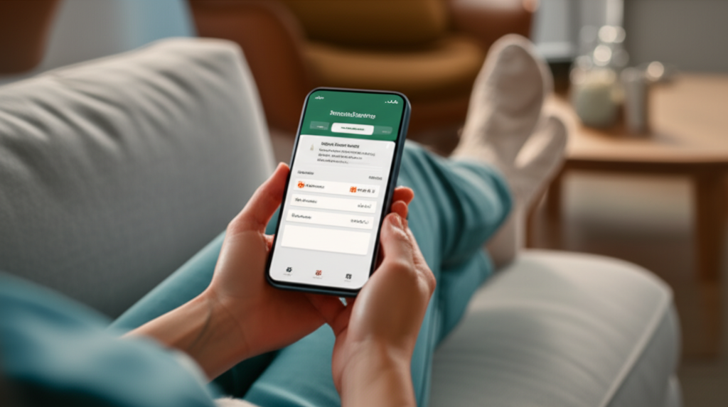 Managing finances and setting up recurring payments using a mobile banking app.
