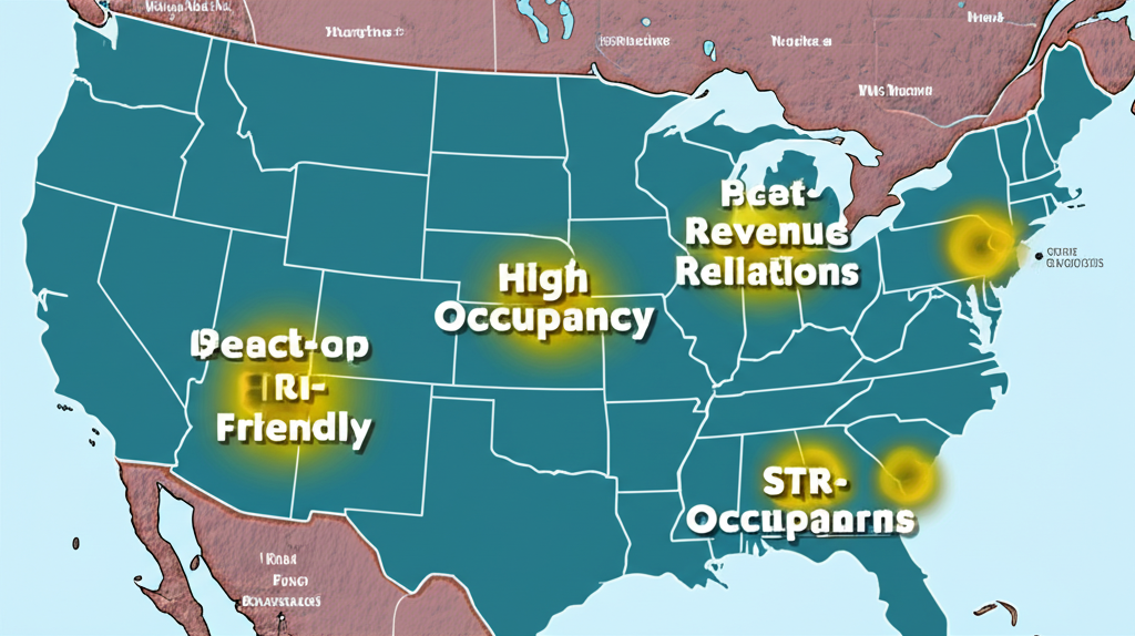 Map of the best US cities for Airbnb investment.
