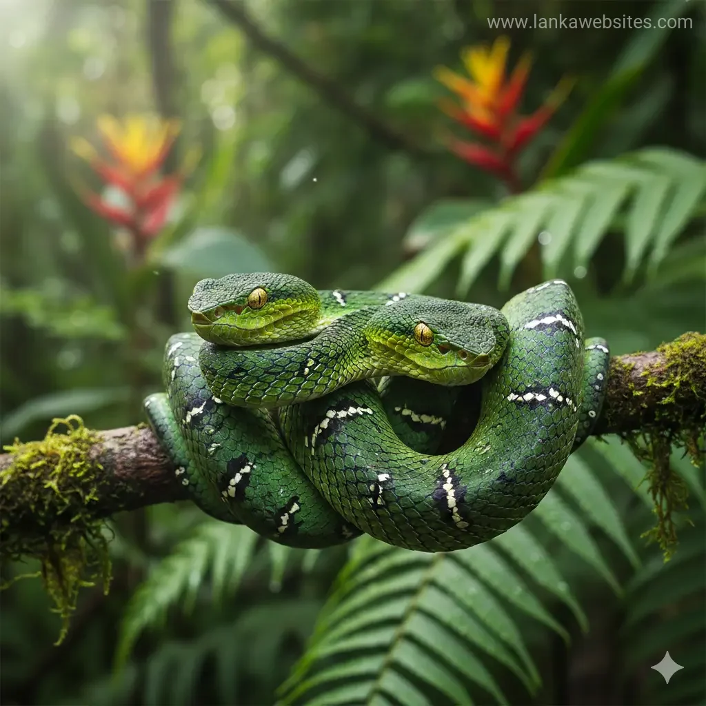 Green Pit Viper Species in Sri Lanka