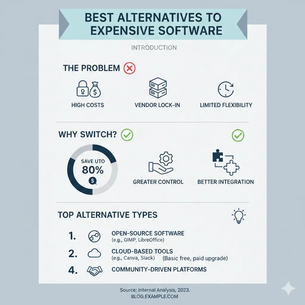 Infographic: Best Alternatives to Expensive Software — key facts and figures at a glance