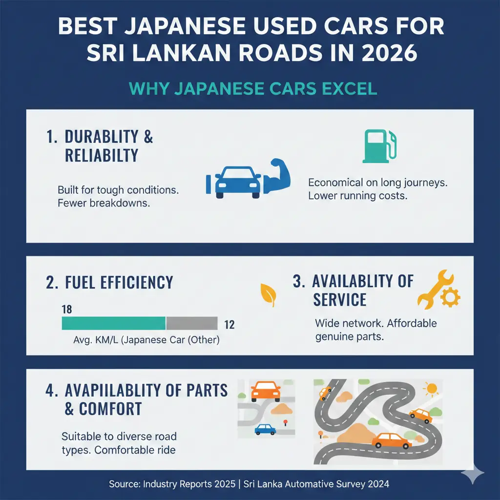 Infographic: Best Japanese Used Cars for Sri Lankan Roads in 2026 — key facts and figures at a glance