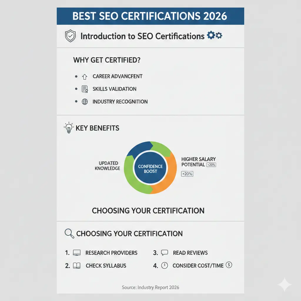 Infographic: Best SEO Certifications 2026 — key facts and figures at a glance