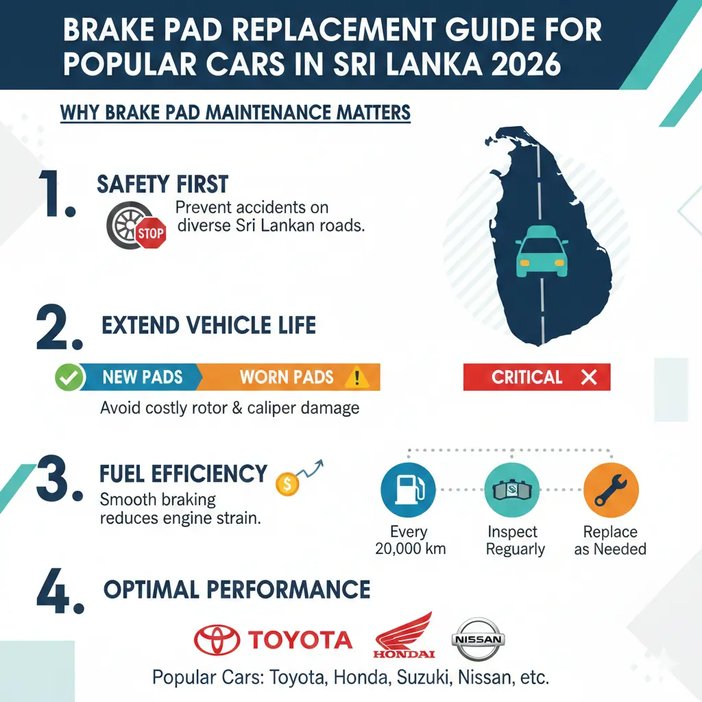 Infographic: Brake Pad Replacement Guide for Popular Cars in Sri Lanka 2026 — key facts and figures at a glance