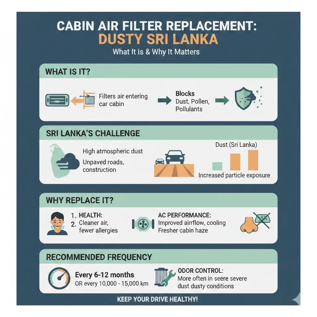 Infographic: Cabin Air Filter Replacement: Why It Matters in Dusty Sri Lanka — key facts and figures at a glance