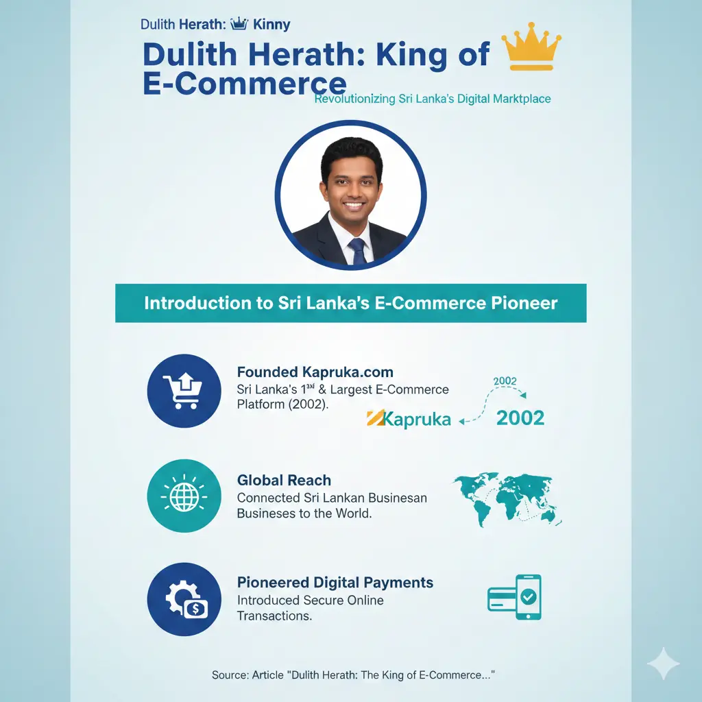 Infographic: Dulith Herath: The King of E-Commerce Revolutionizing Sri Lanka's Digital Marketplace — key facts and figures at a glance