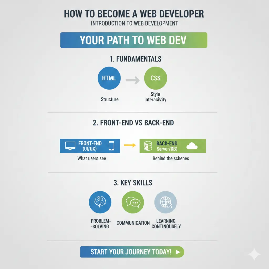 Infographic: How to Become a Web Developer — key facts and figures at a glance