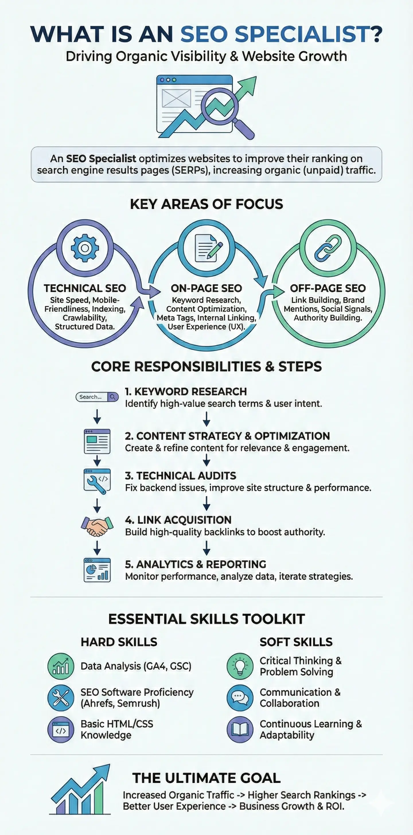 Infographic: How to Become an SEO Specialist — key facts and figures at a glance