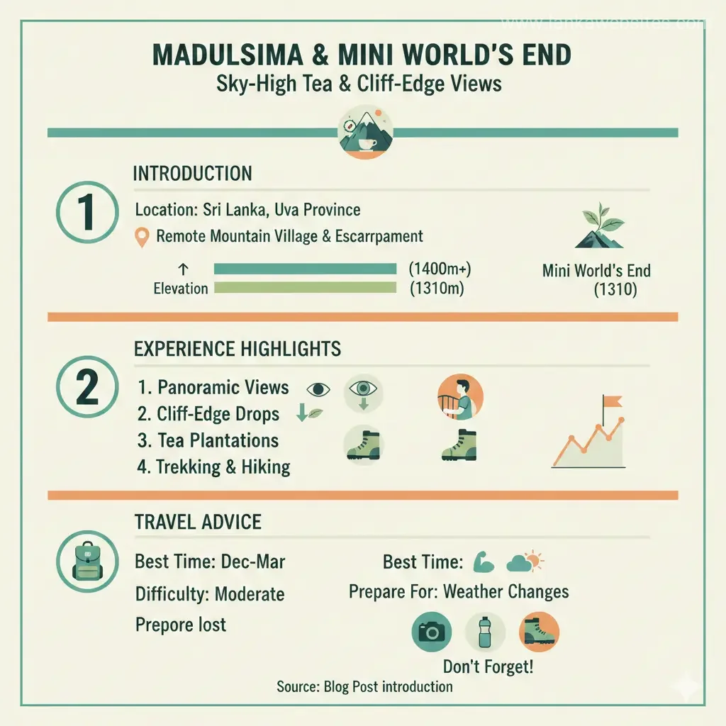 Infographic: Madulsima & Mini World’s End: Sky-High Tea and Cliff-Edge Views — key facts and figures at a glance