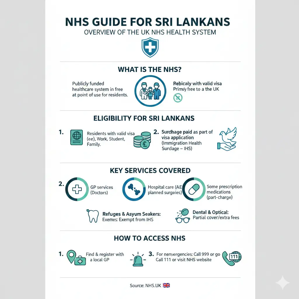 Infographic: NHS Guide for Sri Lankans — key facts and figures at a glance