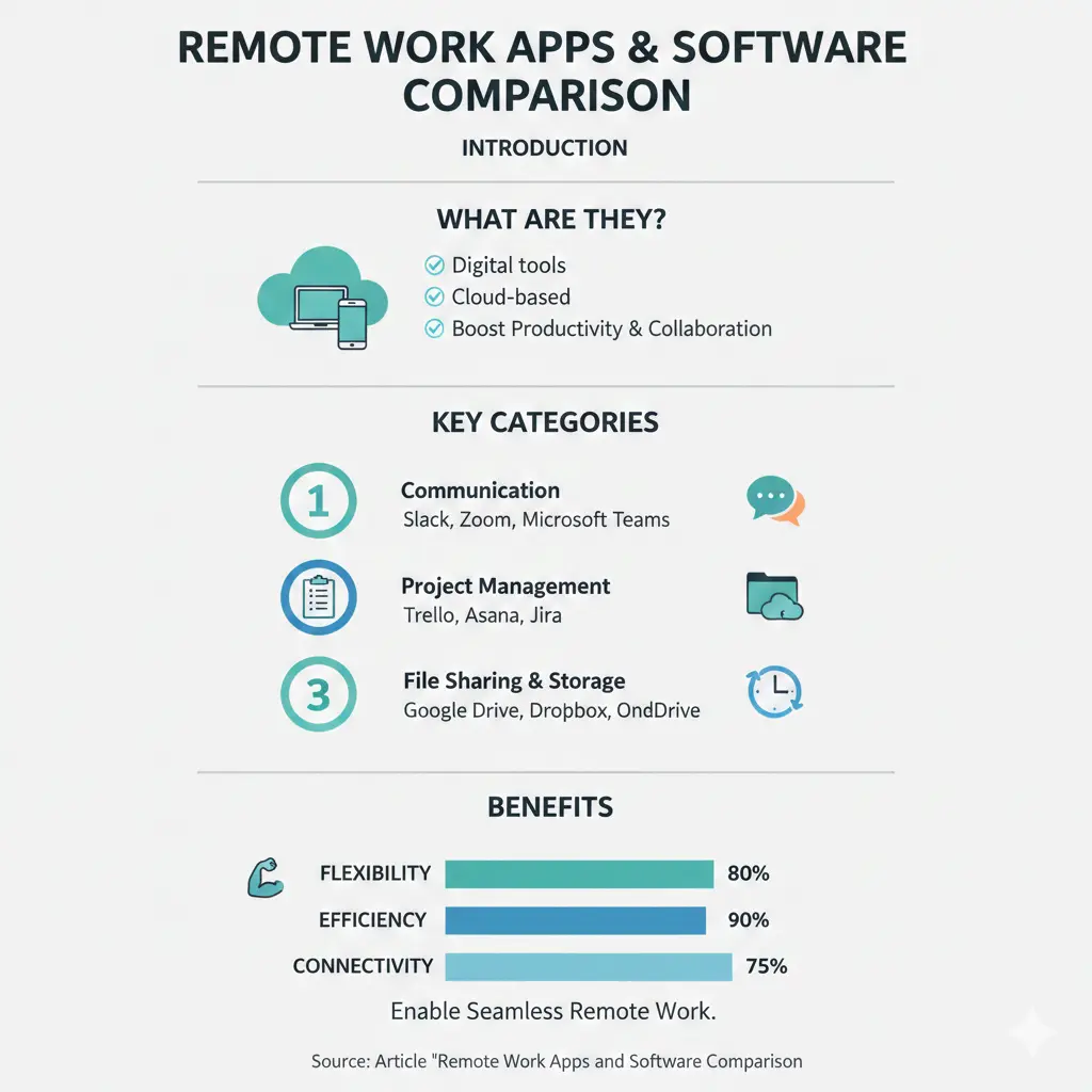 Infographic: Remote Work Apps and Software Comparison — key facts and figures at a glance