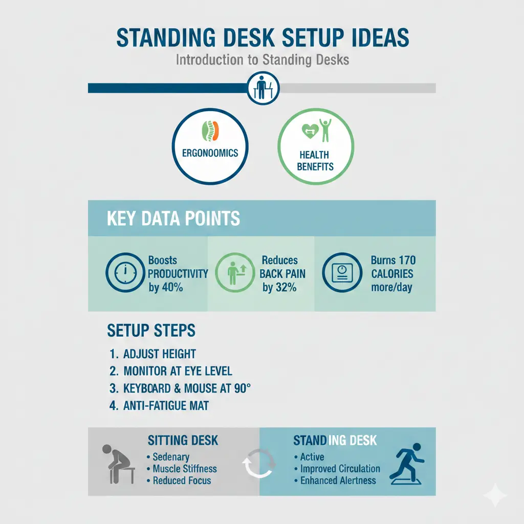 Infographic: Standing Desk Setup Ideas — key facts and figures at a glance