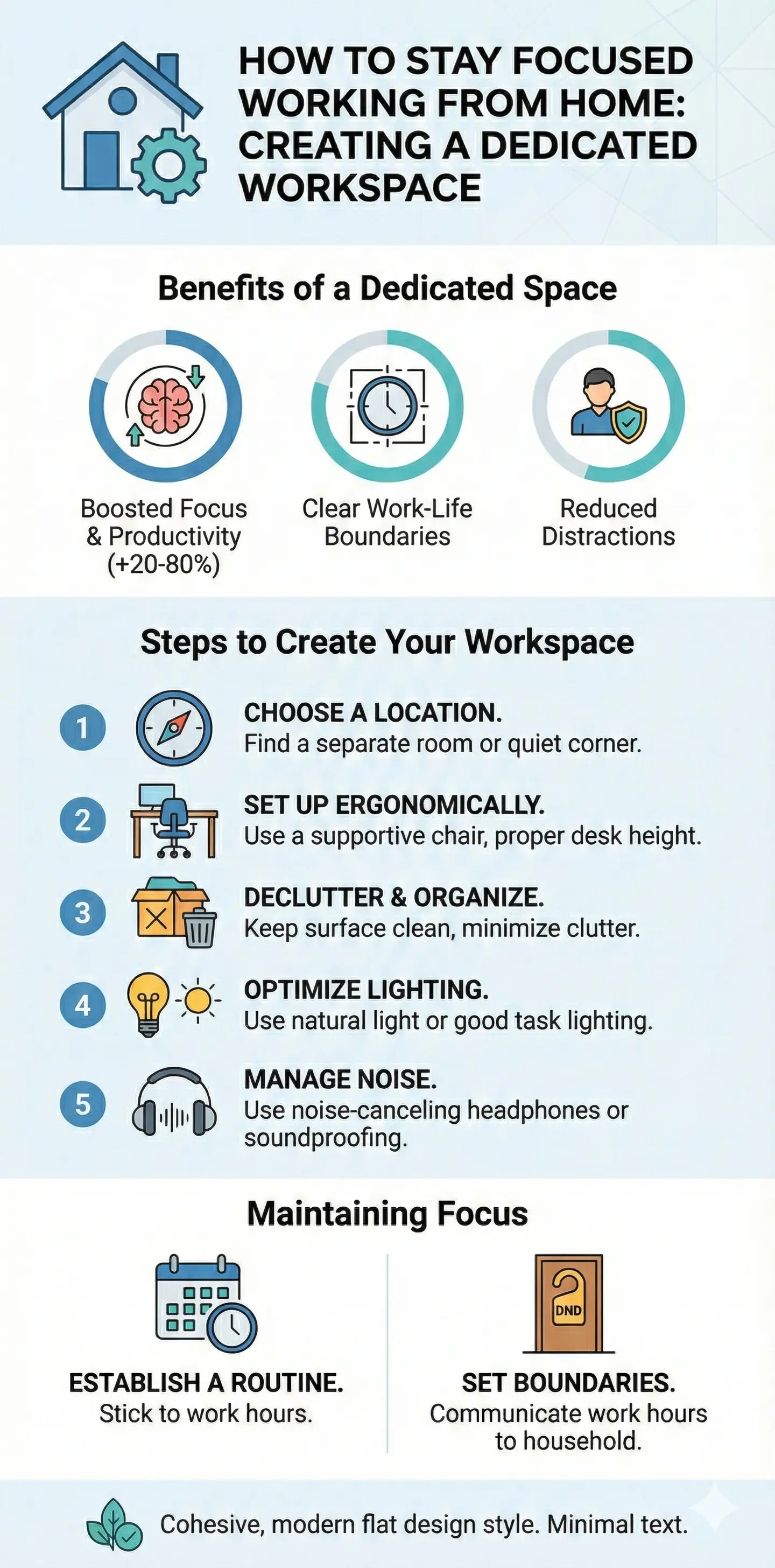 Infographic: How to Stay Focused Working from Home — key facts and figures at a glance