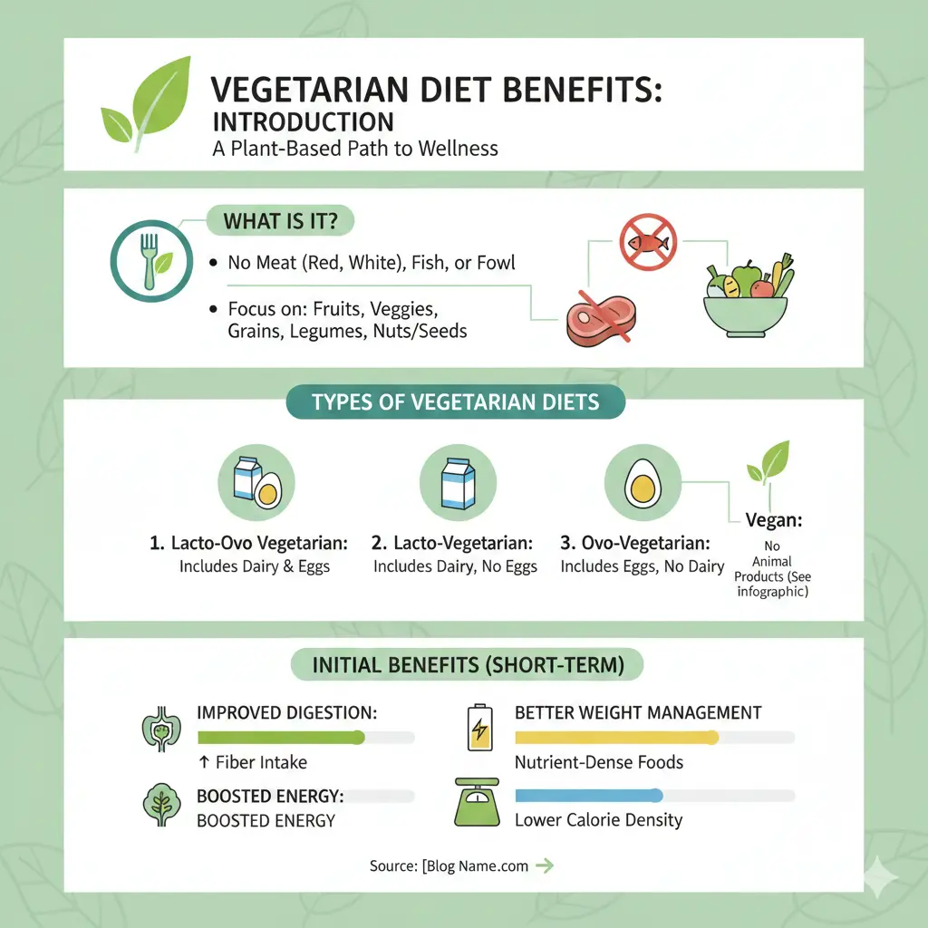 Infographic: Vegetarian Diet Benefits — key facts and figures at a glance