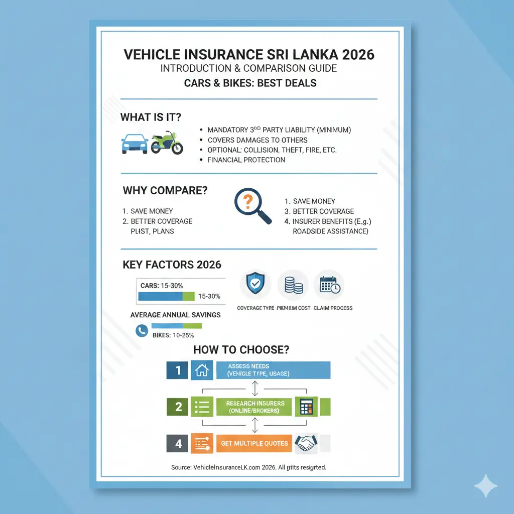Infographic: Vehicle Insurance Comparison Sri Lanka 2026: Best Deals for Cars and Bikes — key facts and figures at a glance