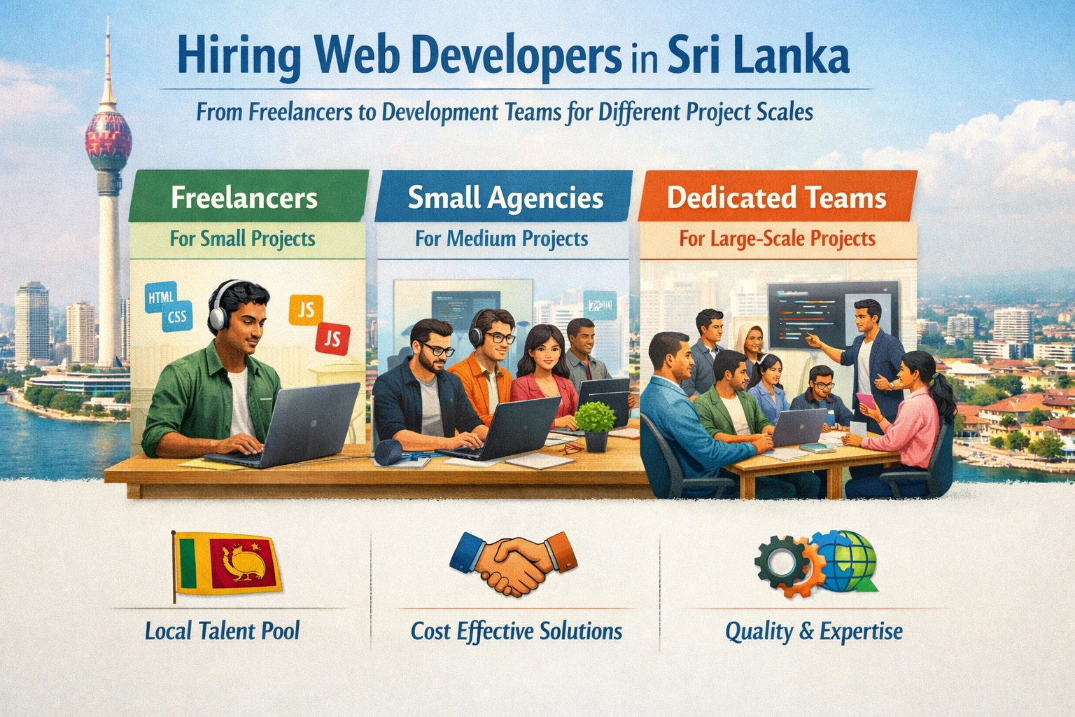 Hiring Web Developers in Sri Lanka: From Freelancers to Development Teams for Different Project Scales