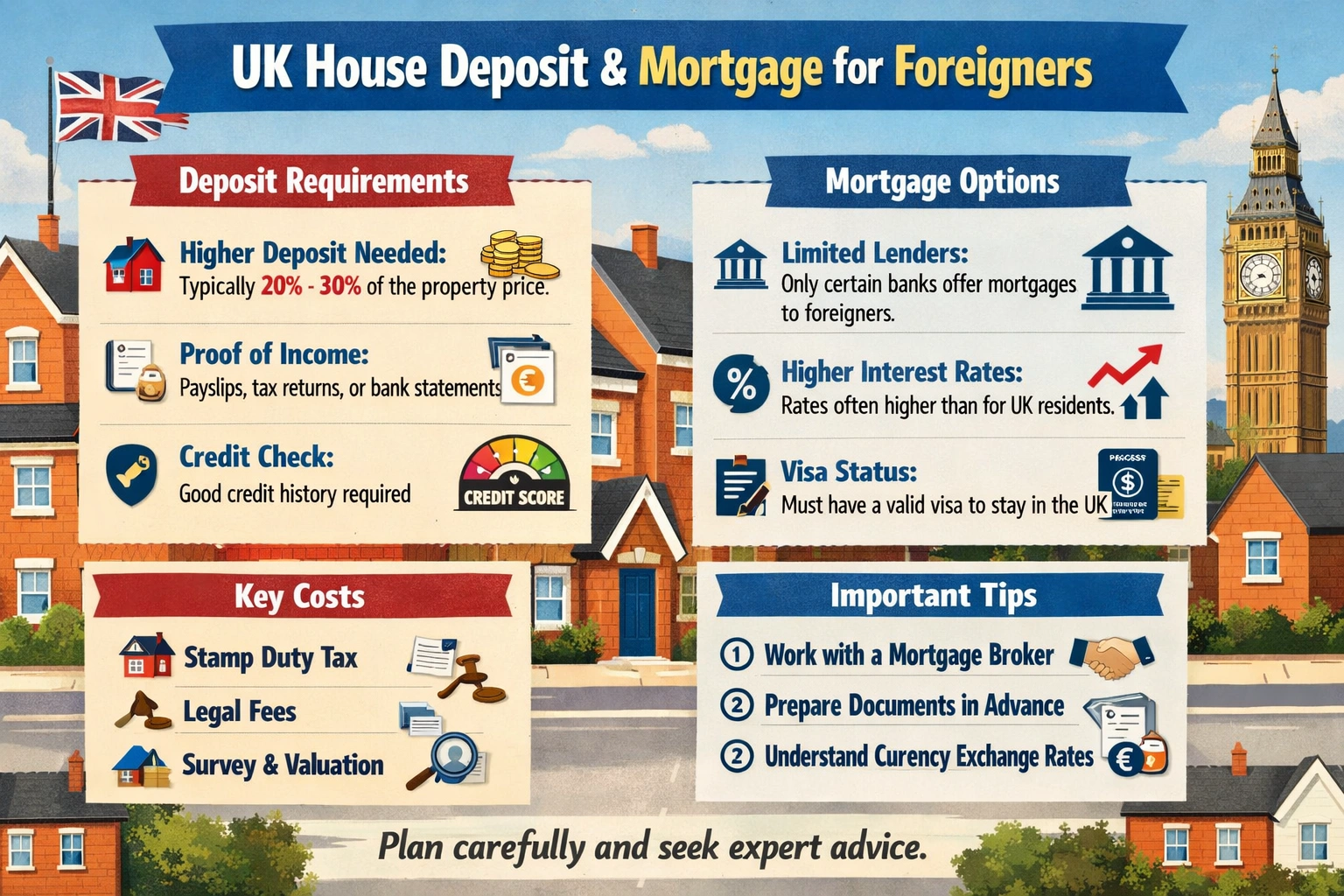 UK House Deposit & Mortgage for Foreigners