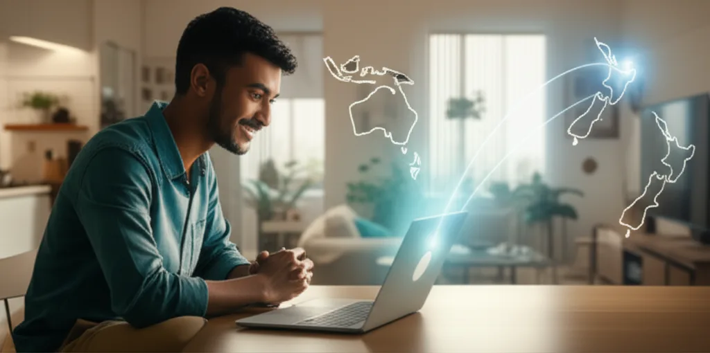 Sri Lankan student in Australia receiving money from home through a low-fee online transfer service