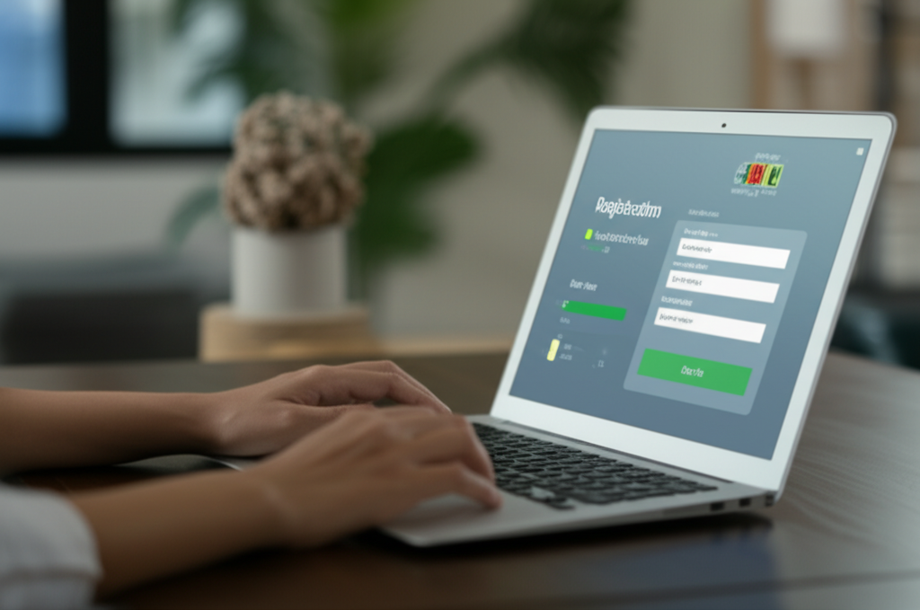 Seller completing Daraz Sri Lanka seller registration form on a laptop