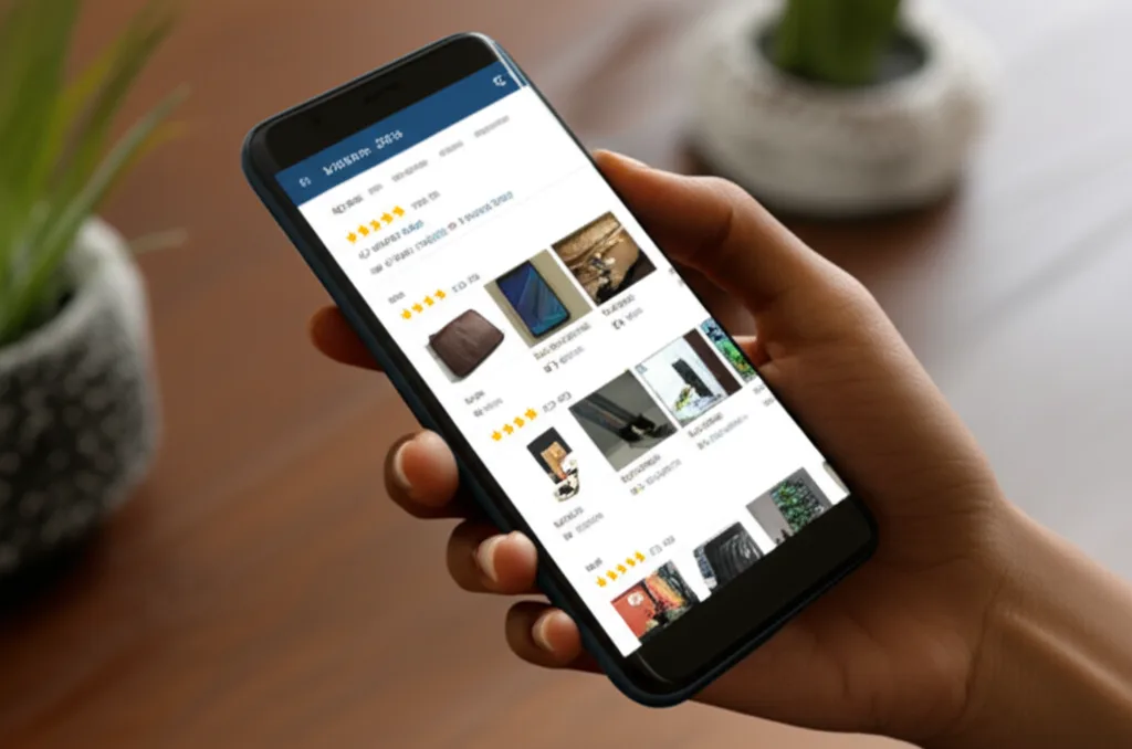 Mobile screen showing customer reviews and star ratings on a Sri Lankan online store