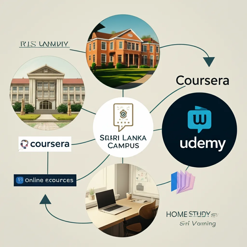 Different IT and engineering study options for a Sri Lankan student including campus and online learning