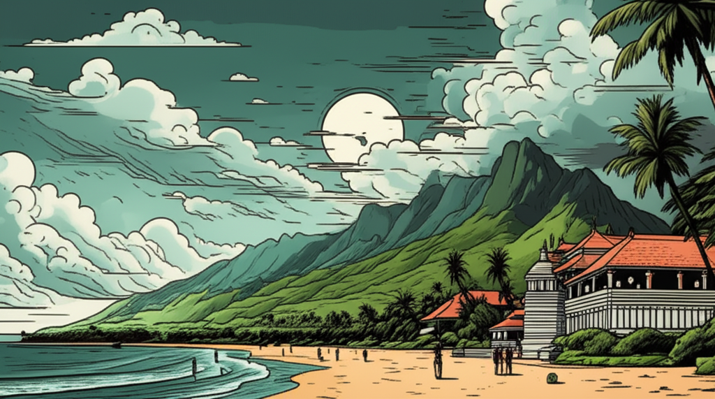 Quiet Sri Lankan coastline and hills during the low season with few tourists