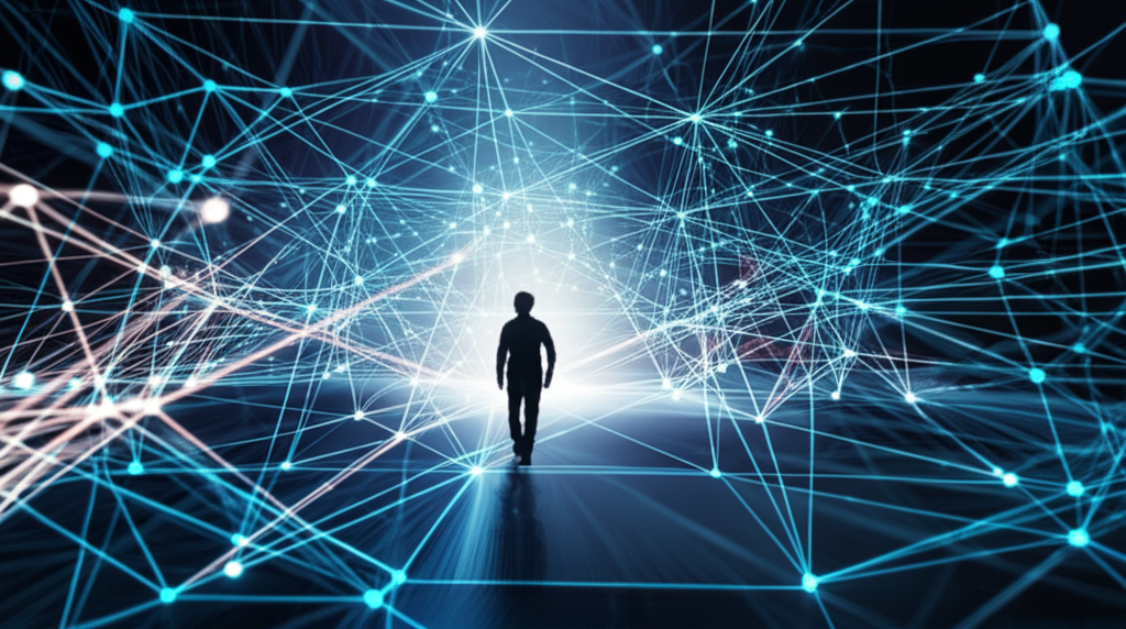 An abstract representation of business innovation and strategic risk, symbolizing Ishara Nanayakkara's philosophy.