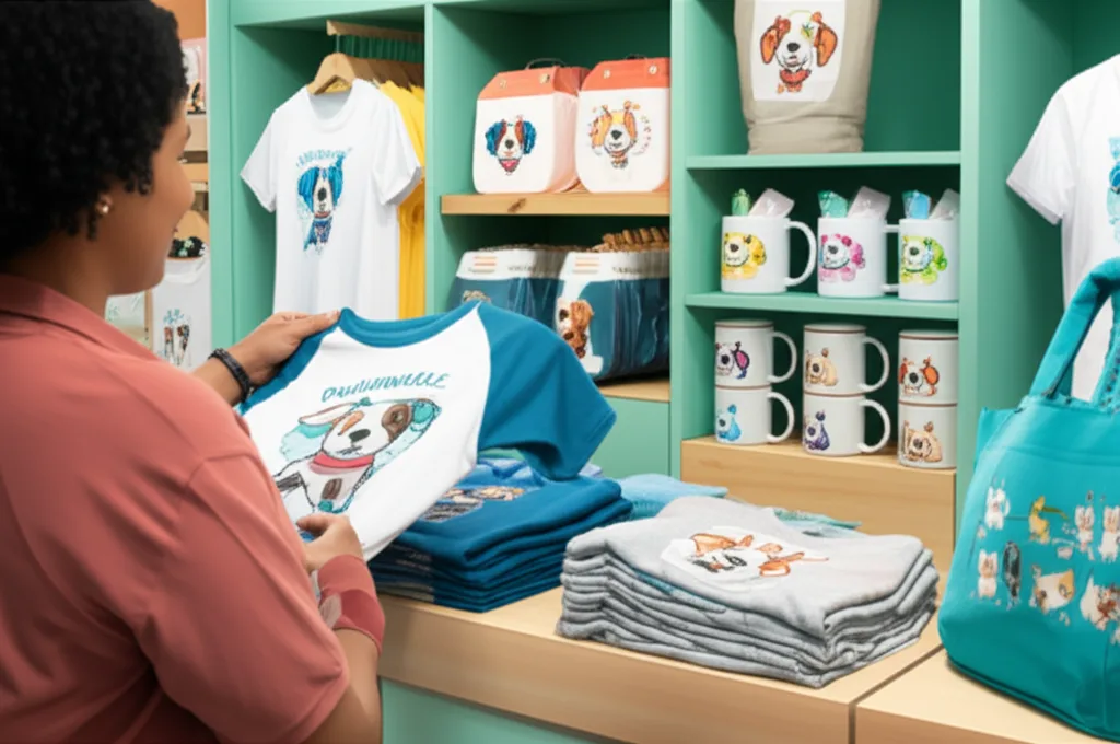 A collection of colourful and trendy Embark merchandise that funds the rescue of street dogs.