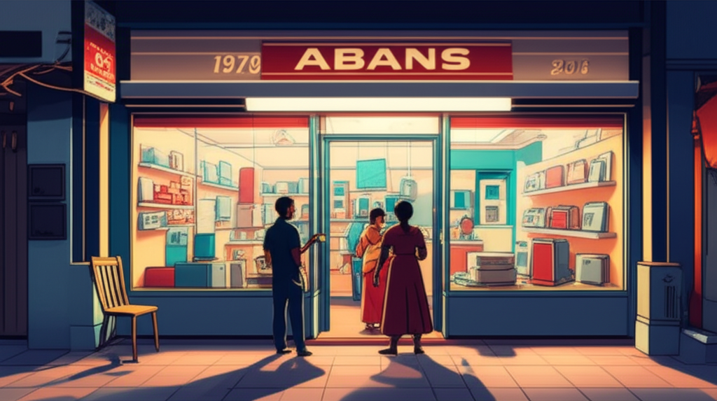 An artist's impression of the very first Abans retail store.