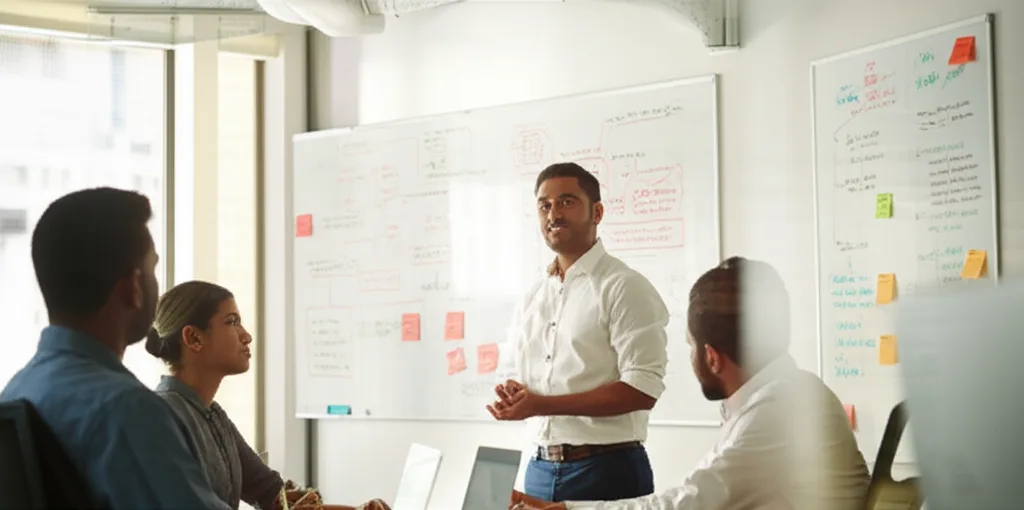 The founding team of PickMe, led by Jiffry Zulfer, in their early startup office.