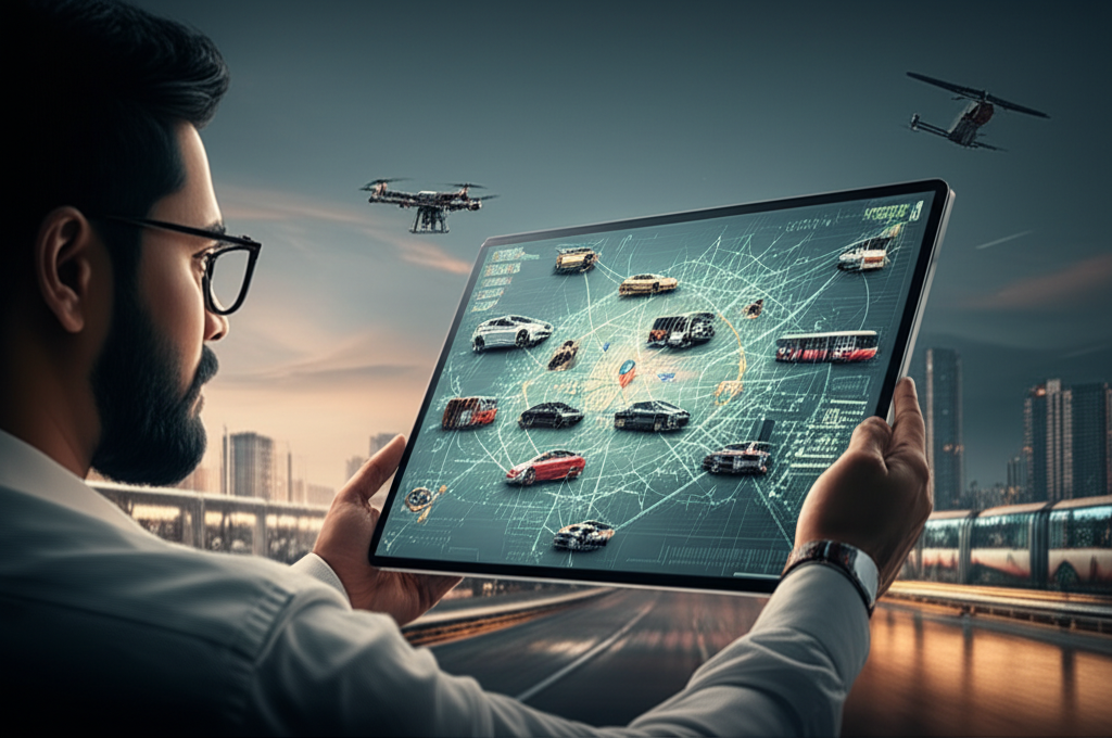 A futuristic vision of Colombo's integrated transport system, symbolizing Jiffry Zulfer's ongoing legacy.