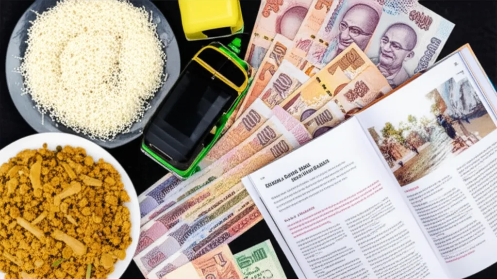 An array of items representing the costs and budget for a family trip to Sri Lanka.