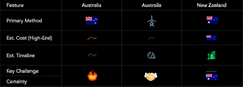 Comparison table of Australian and New Zealand parent visa options for 2026.