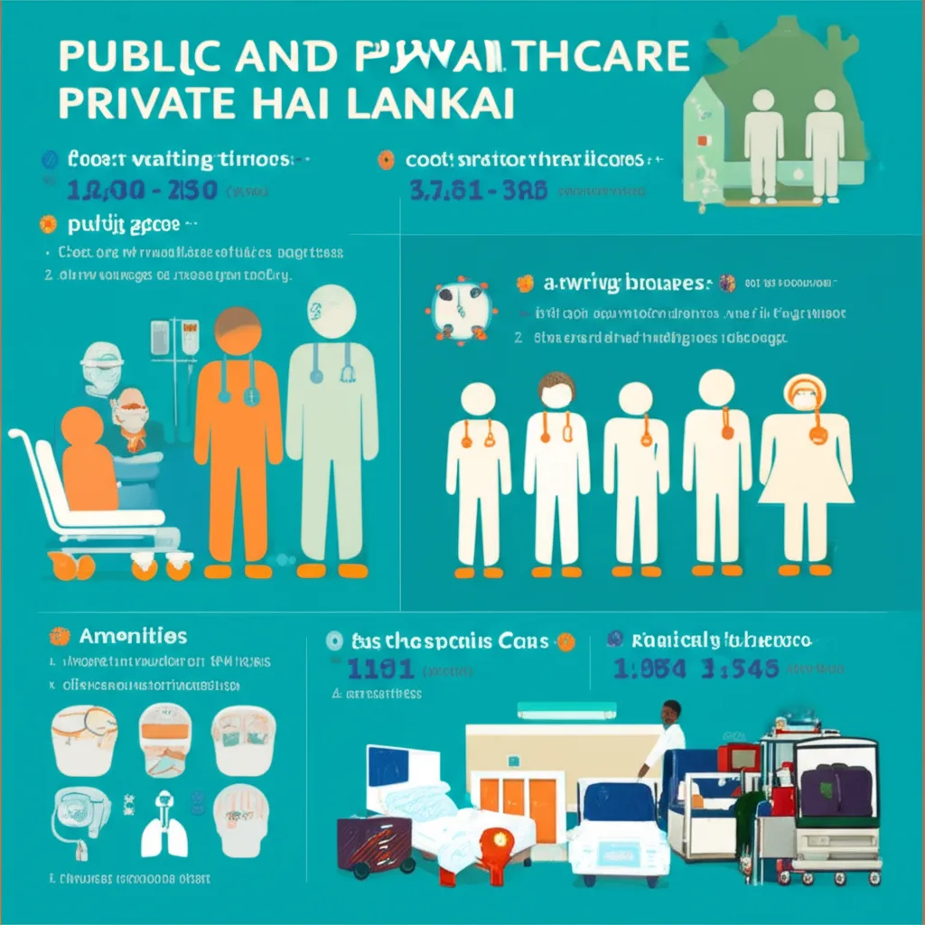 A chart comparing public and private healthcare options for families in Sri Lanka.