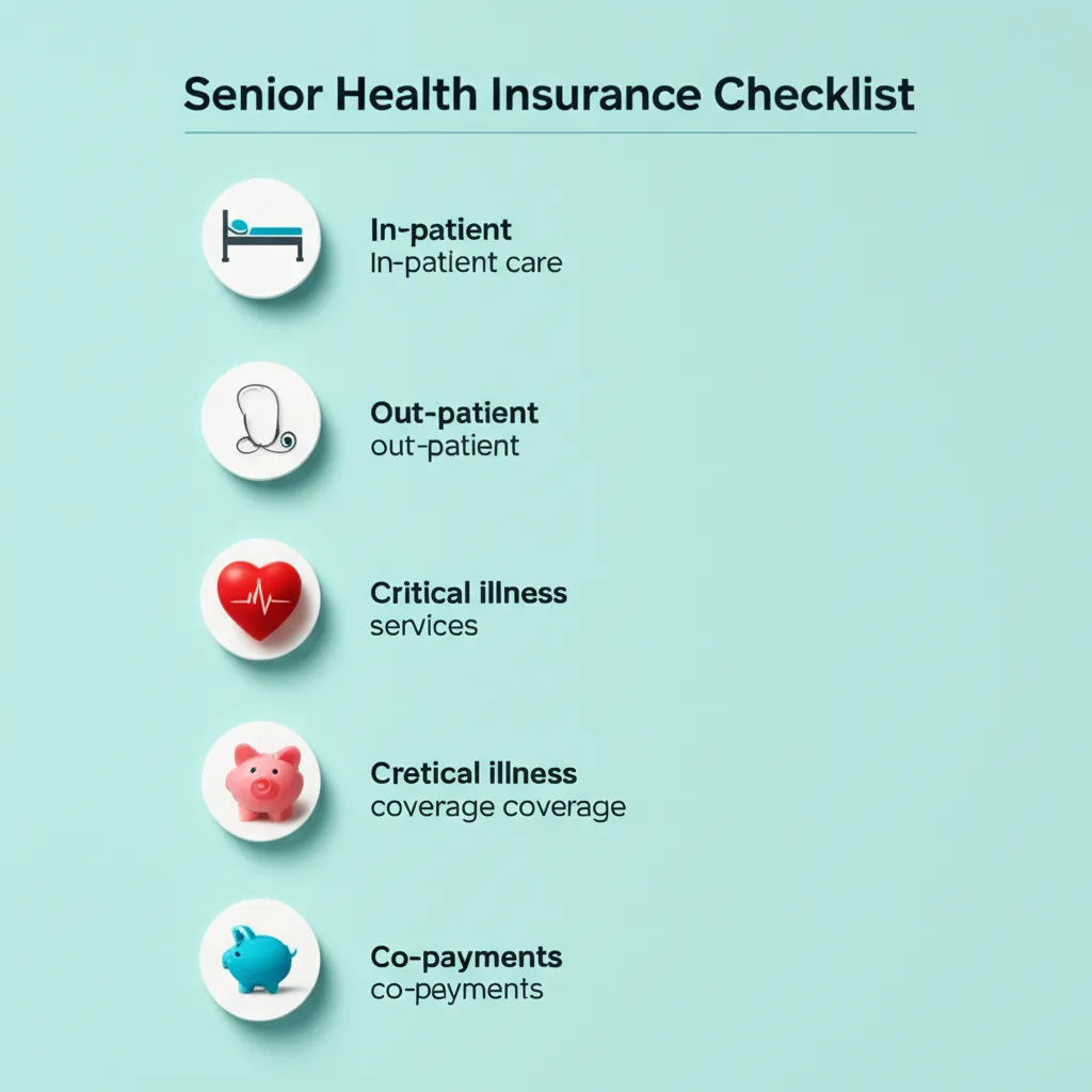 A checklist of essential features to look for in a health insurance plan for seniors with chronic diseases.