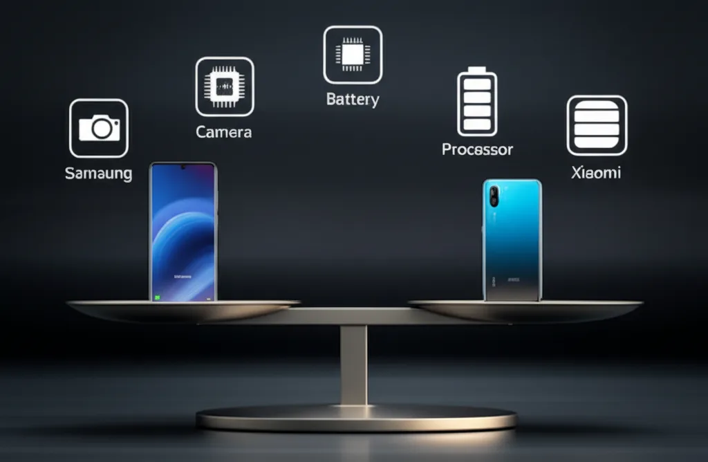 A head-to-head feature comparison between Samsung and Xiaomi budget phones.