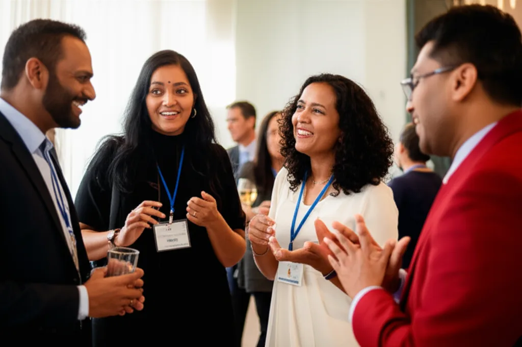 Members of the Sri Lankan-American community at a networking event.