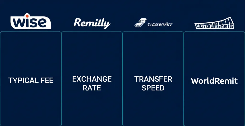 Comparison table of Wise, Remitly, and WorldRemit for transfers to Sri Lanka.