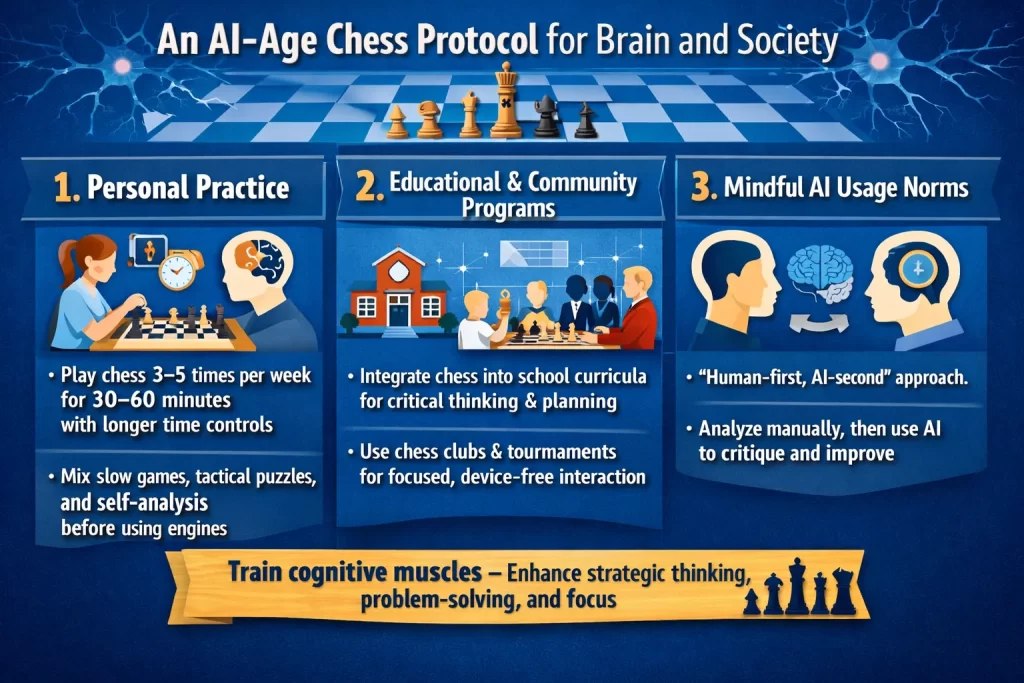 A practical “AI‑age chess protocol” for brain and society