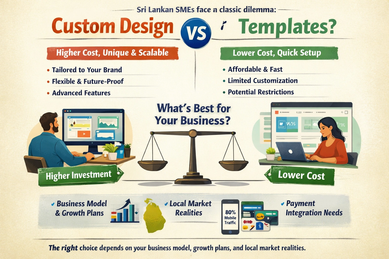 Custom vs Template Websites: What's Better for Sri Lankan Businesses?