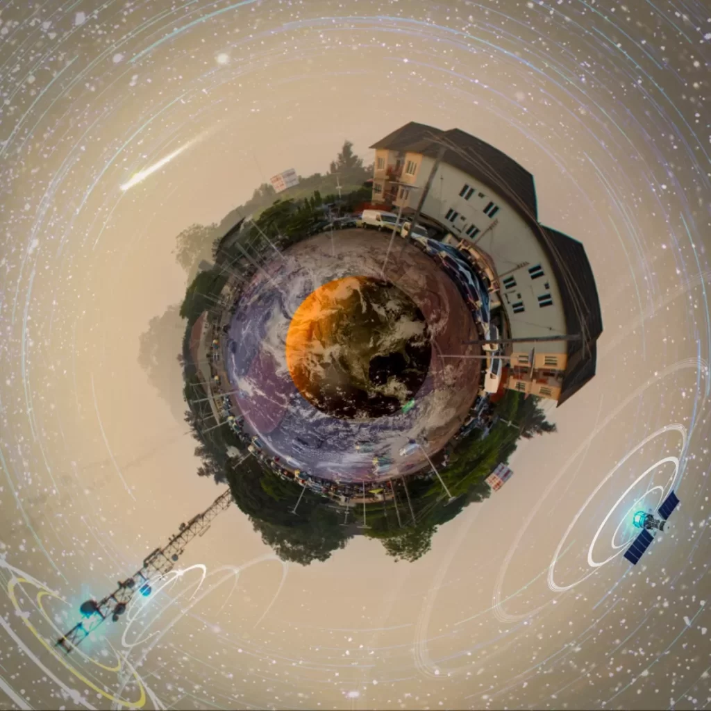 futuristic city with 5G technology