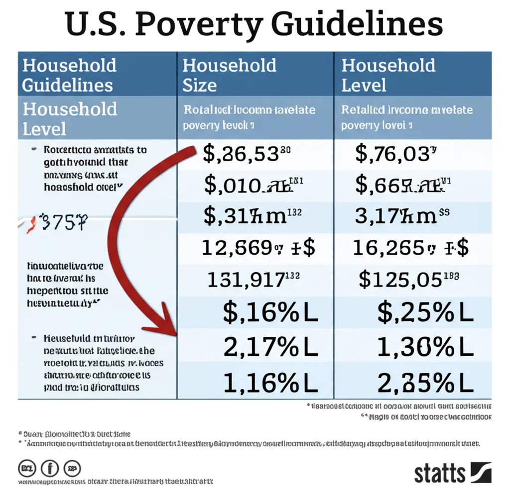 Chart showing the Federal Poverty Guidelines for family sponsorship.