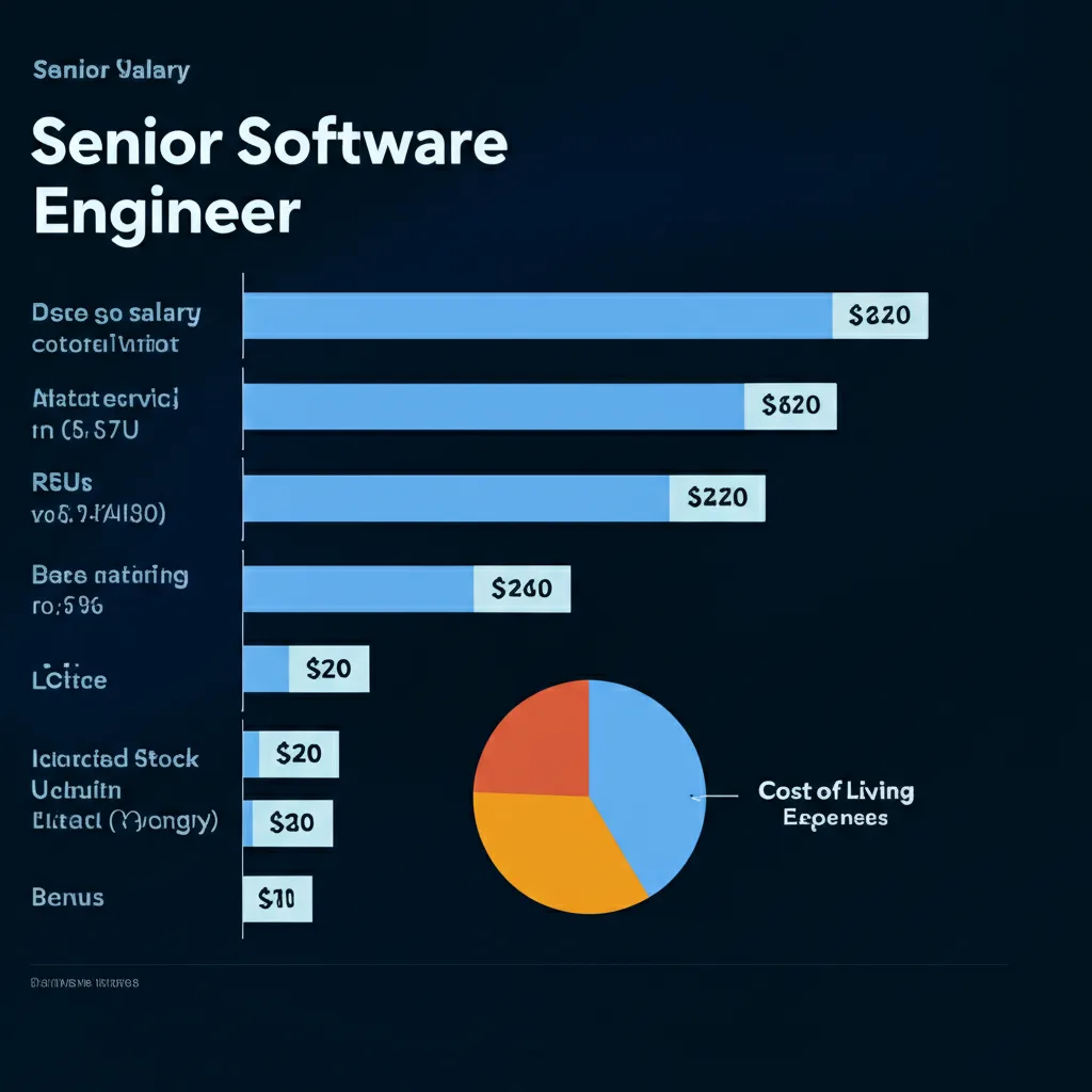 Infographic showing a typical Silicon Valley tech salary breakdown.