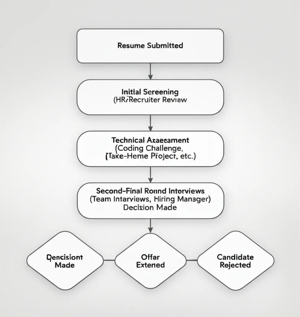 Flowchart of the Silicon Valley tech hiring process.
