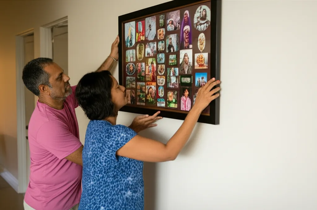 An established intercultural couple building their life together, symbolizing a successful blended marriage.