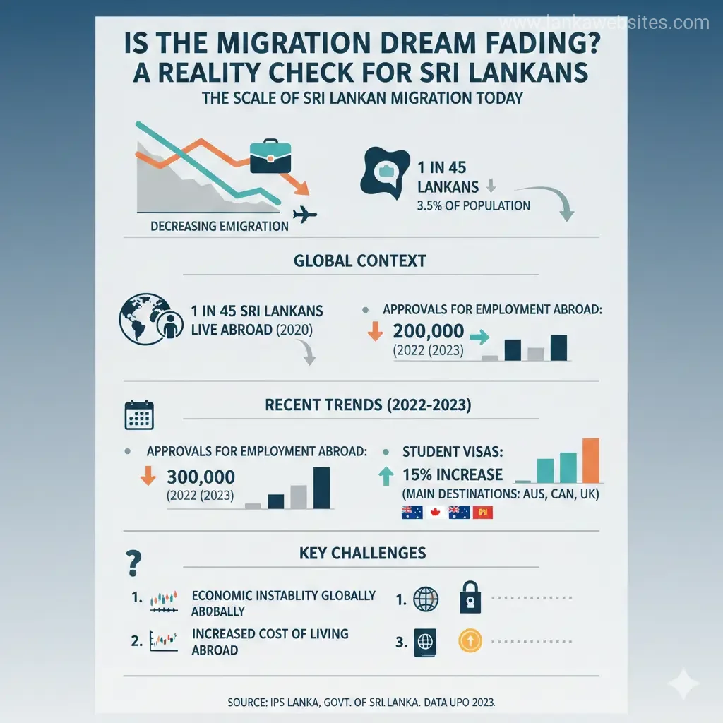 Infographic: Is the Migration Dream Fading? A Reality Check for Sri Lankans Planning to Leave — key facts and figures at a glance