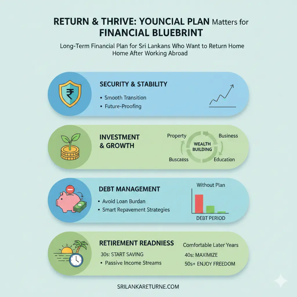Infographic: Long-Term Financial Plan for Sri Lankans Who Want to Return Home After Working Abroad — key facts and figures at a glance