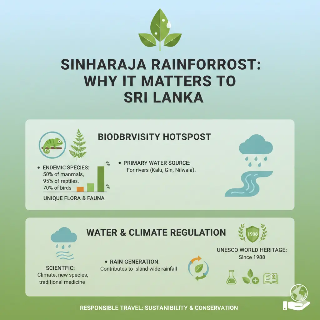 Infographic: Sinharaja Rainforest Guide: Trails, Biodiversity & Responsible Travel — key facts and figures at a glance