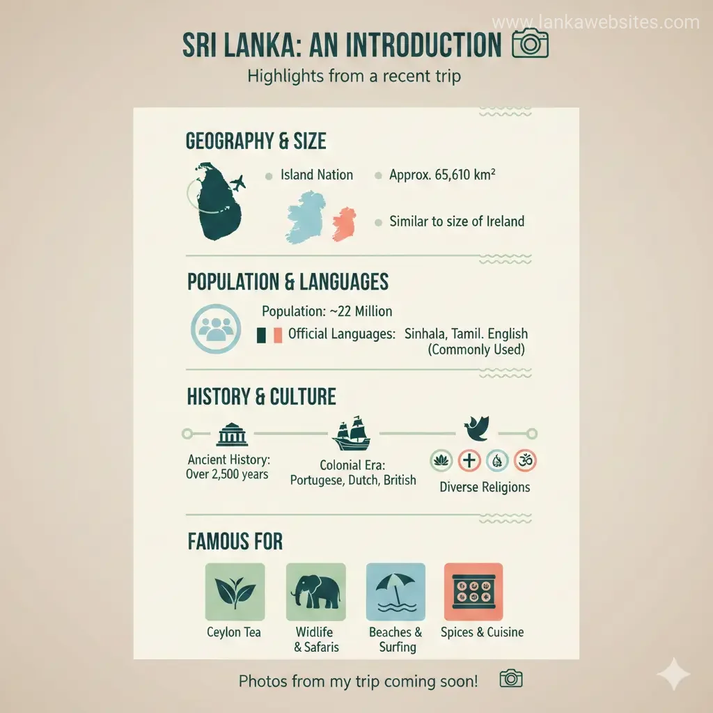 Infographic: Some photos from my recent trip to beautiful Sri Lanka — key facts and figures at a glance